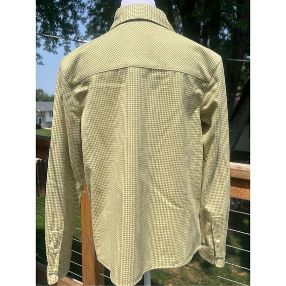 Green white plaid Pendleton button up box crop - Picture 4 of 9